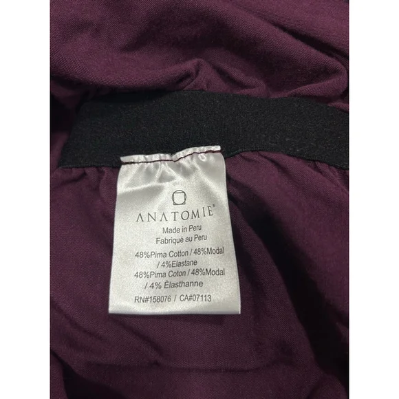 NWT Anatomie Milly Long Sleeve Ruched Top in Mulberry in small retails $178
